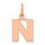 Image of 14K Rose Gold Letter N Initial Charm XNA1337R/N