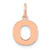 Image of 14K Rose Gold Letter O Initial Charm XNA1337R/O