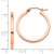 Image of 25mm 14k Rose Gold Lightweight Square Tube Hoop Earrings TF736