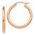 Image of 25mm 14k Rose Gold Polished 2.5mm Lightweight Tube Hoop Earrings TE532