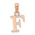 Image of 14k Rose Gold Polished F Block Initial Pendant