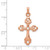 Image of 14K Rose Gold Polished Fleur De Lis Cross Pendant