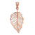 Image of 14k Rose Gold Polished Leaf Pendant