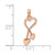 Image of 14k Rose Gold Polished Tassel Hearts Pendant
