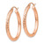 Image of 30mm 14k Rose Gold Shiny-Cut 3mm Round Hoop Earrings TF823