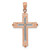 Image of 14k Rose Gold with Rhodium Plated Shiny-Cut Cross Pendant