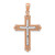 Image of 14k Rose Gold with Rhodium Plated Shiny-Cut Cross Pendant