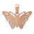 Image of 14k Rose Gold with Rhodium Shiny-Cut Butterfly Pendant