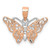 Image of 14k Rose Gold with Rhodium Shiny-Cut Butterfly Pendant