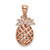 Image of 14K Rose Polished & Shiny-cut 3D Pineapple Pendant