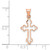 Image of 14K Rose Polished Cross Pendant D4653