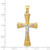 Image of 14K Two-tone Gold Brushed & Polished Greek Key Crucifix Pendant