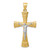 Image of 14K Two-tone Gold Brushed & Polished Greek Key Crucifix Pendant