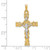 Image of 14K Two-tone Gold Brushed and Polished Latin Crucifix Pendant