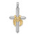 Image of 14k Two-tone Gold Cross w/ Drape Pendant K9205