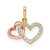 Image of 14K Two-tone Gold CZ Hearts Pendant