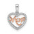 Image of 14K Two-tone Gold Diamond White & Rose Mom Heart Pendant