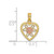 Image of 14k Two-tone Gold Heart w/ Flower Inside Pendant