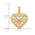 Image of 14k Two-tone Gold Heart with Pink Center Pendant