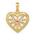 Image of 14k Two-tone Gold Heart with Pink Center Pendant