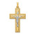 Image of 14k Two-tone Gold Hollow Polished Rope Edge Latin Crucifix Pendant