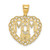 Image of 14k Two-tone Gold Mom in Heart Frame Pendant