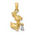 Image of 14k Two-tone Gold Moveable 3-D Bunny Rabbit Pendant