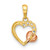 Image of 14K Two-tone Gold Open Heart CZ Pendant