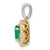 Image of 14K Two-tone Gold Oval Emerald and Diamond Halo Pendant