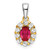 Image of 14K Two-tone Gold Oval Ruby and Diamond Halo Pendant
