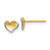 Image of 3mm 14k Two-tone Gold Polished and Satin Heart Stud Post Earrings