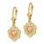 Image of 26.6mm 14k Two-tone Gold Polished Heart Leverback Earrings
