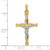 Image of 14K Two-tone Gold Polished Hollow INRI Crucifix Twisted Cross Pendant