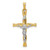 Image of 14K Two-tone Gold Polished Hollow INRI Crucifix Twisted Cross Pendant