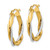 Image of 26.3mm 14k Two-tone Gold Polished Rope Twisted Oval Hoop Earrings
