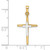 Image of 14K Two-tone Gold Polished Solid Double Cross Pendant XR1976