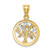 Image of 14K Two-tone Gold Polished Tree of Life Pendant