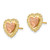 Image of 14k Two-tone Gold Shiny-Cut Heart w/ Lace Trim Stud Post Earrings