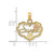 Image of 14k Two-tone Gold Sweet 16 Heart w/ Flower Pendant