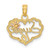 Image of 14k Two-tone Gold Sweet 16 Heart w/ Flower Pendant