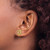 Image of 14k Two-tone Gold w/ Lace Trim & Flower Heart Stud Post Earrings