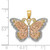 Image of 14K Two-tone Gold w/White Rhodium Cut-out 2-level Butterfly Pendant