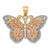 Image of 14K Two-tone Gold w/White Rhodium Cut-out 2-level Butterfly Pendant