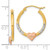 Image of 23.42mm 14k Two-tone Gold with White Rhodium Shiny-Cut Heart Hoop Earrings TF1238