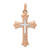 Image of 14K White & Rose Gold Textured, Brushed & Polished Budded Cross Pendant