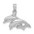 Image of 14k White Gold & Polished Double Dolphins Jumping Left Pendant