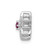 Image of 14k White Gold 1/20ctw Diamond & Ruby Flower Slide Pendant