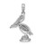 Image of 14k White Gold 2-D Standing Pelican Pendant