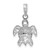 Image of 14k White Gold 2-D Textured Sea Turtle Pendant