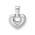 Image of 14k White Gold 3D CZ Heart Pendant